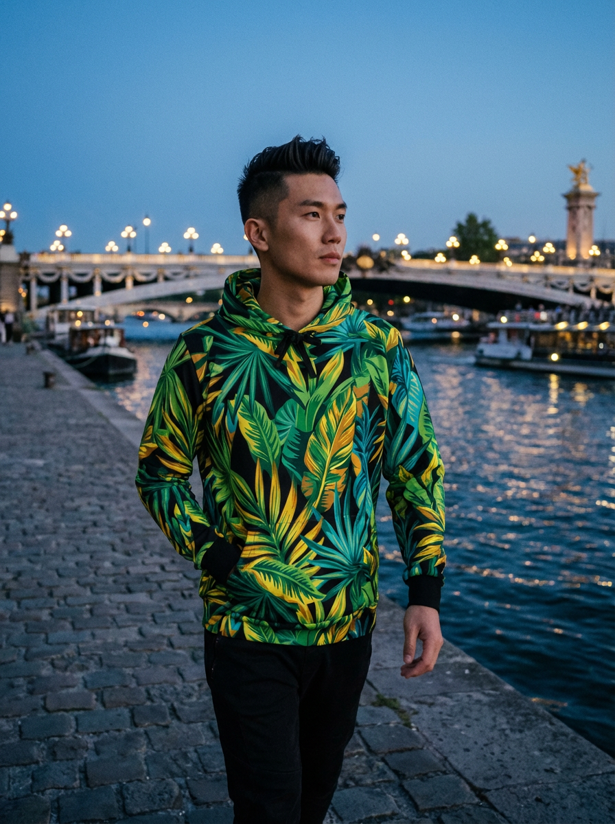 "Jungle Nocturne" - Tropical Hoodie