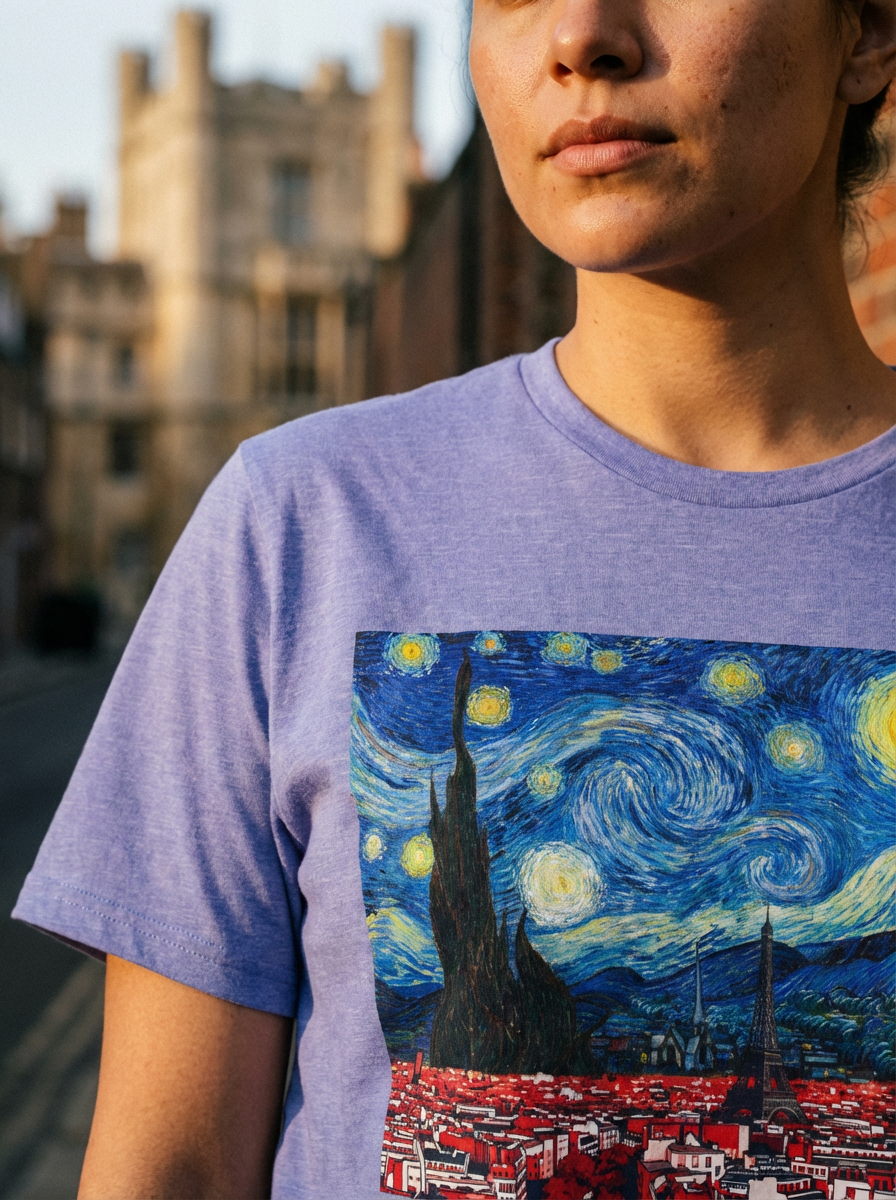Starry Night Cityscape T-Shirt