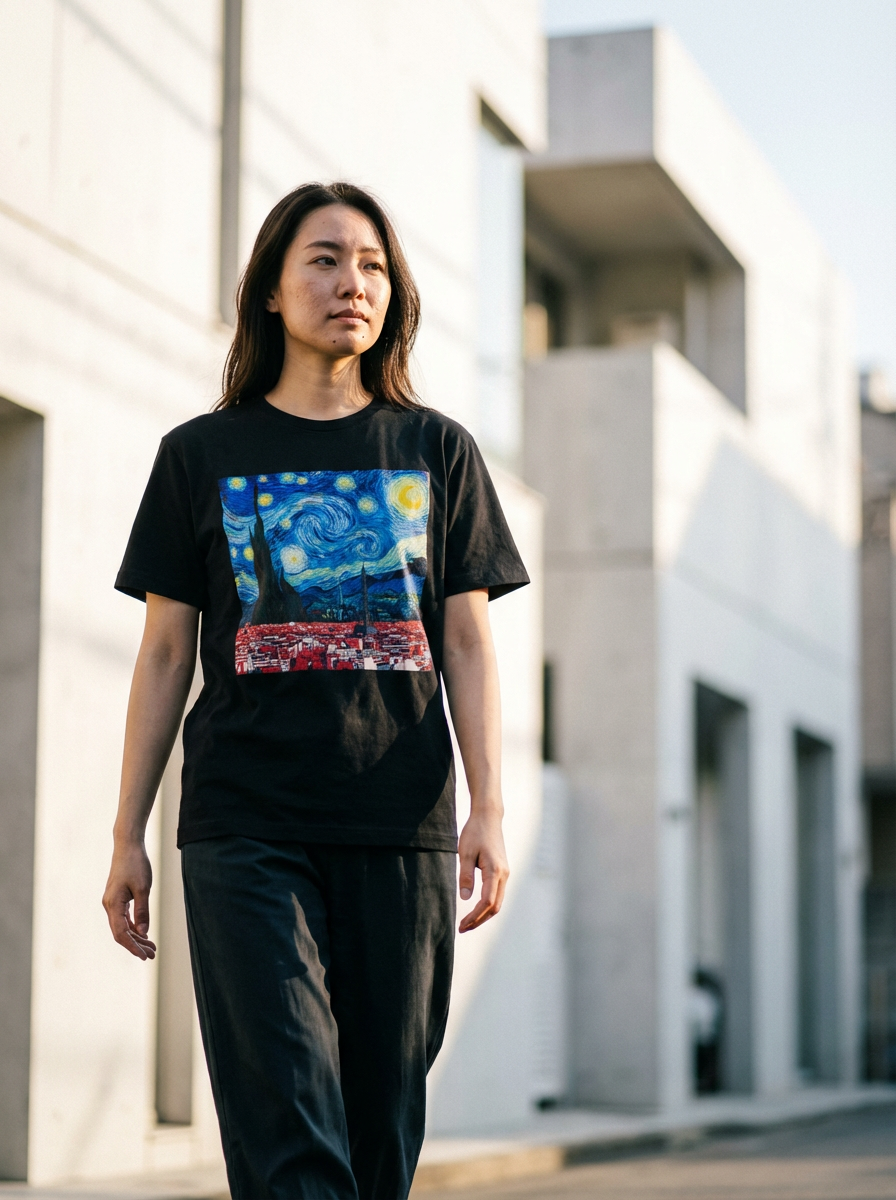 Starry Night Cityscape T-Shirt