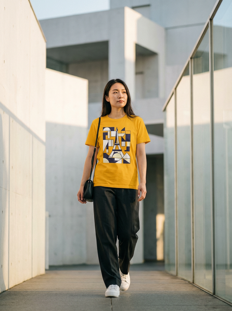 "Geometric Eiffel" - Graphic T-Shirt