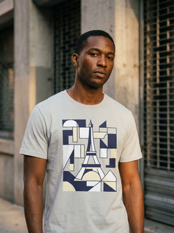 "Geometric Eiffel" - Graphic T-Shirt