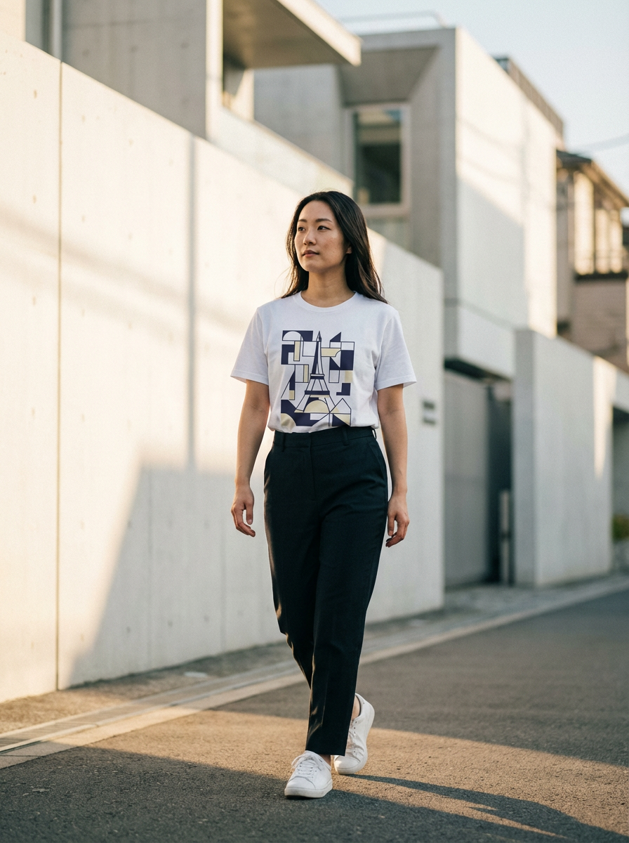 "Geometric Eiffel" - Graphic T-Shirt