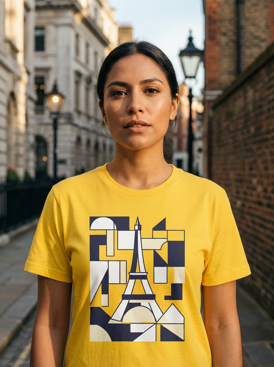 "Geometric Eiffel" - Graphic T-Shirt