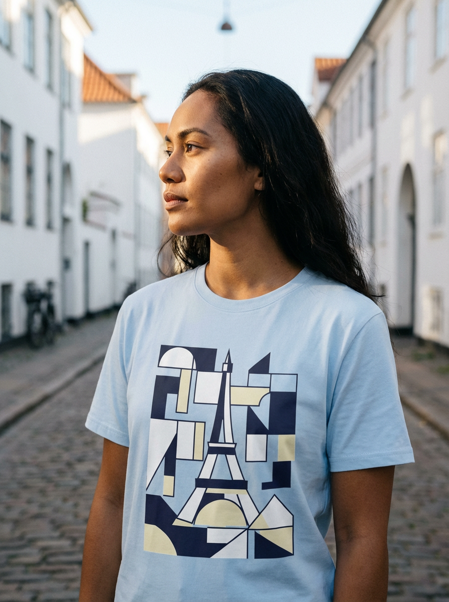 "Geometric Eiffel" - Graphic T-Shirt