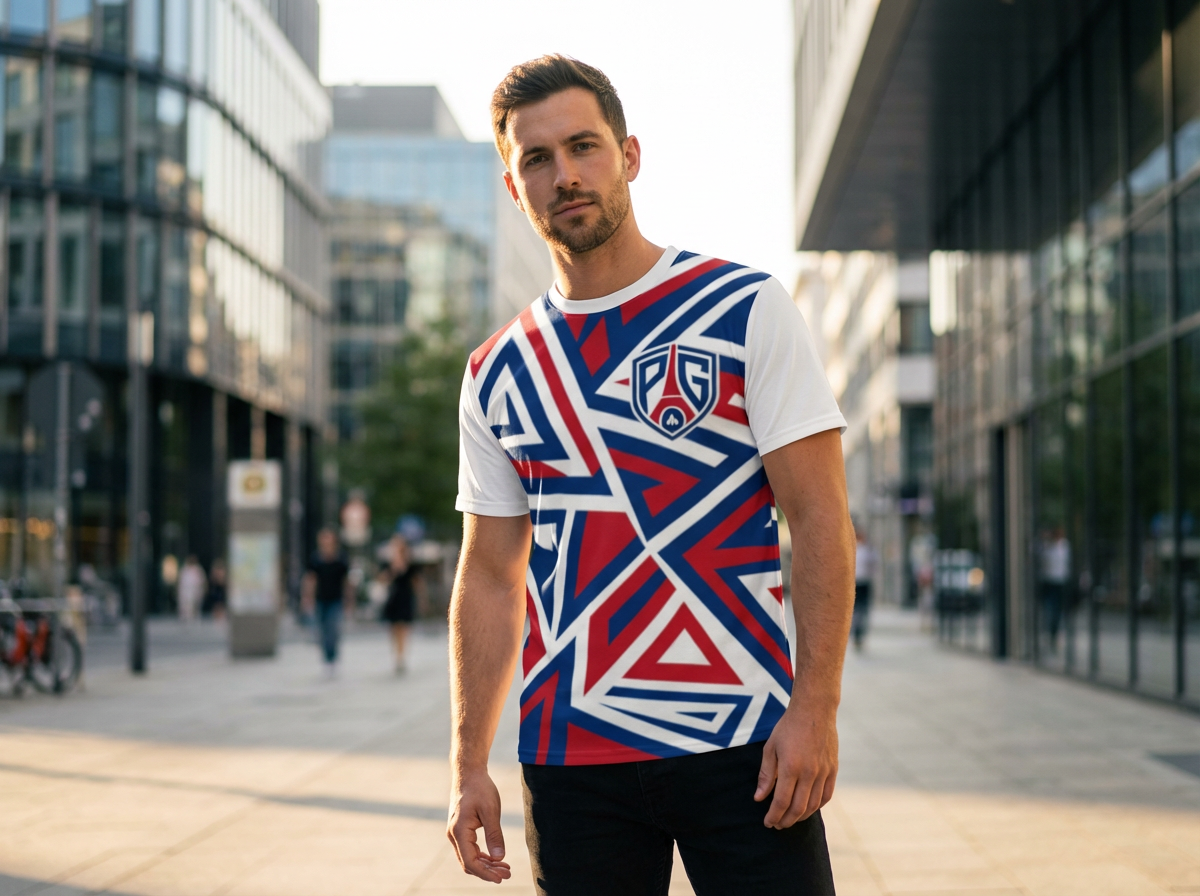 T-shirt The Kinetic Paris: Tricolor Fragmentation