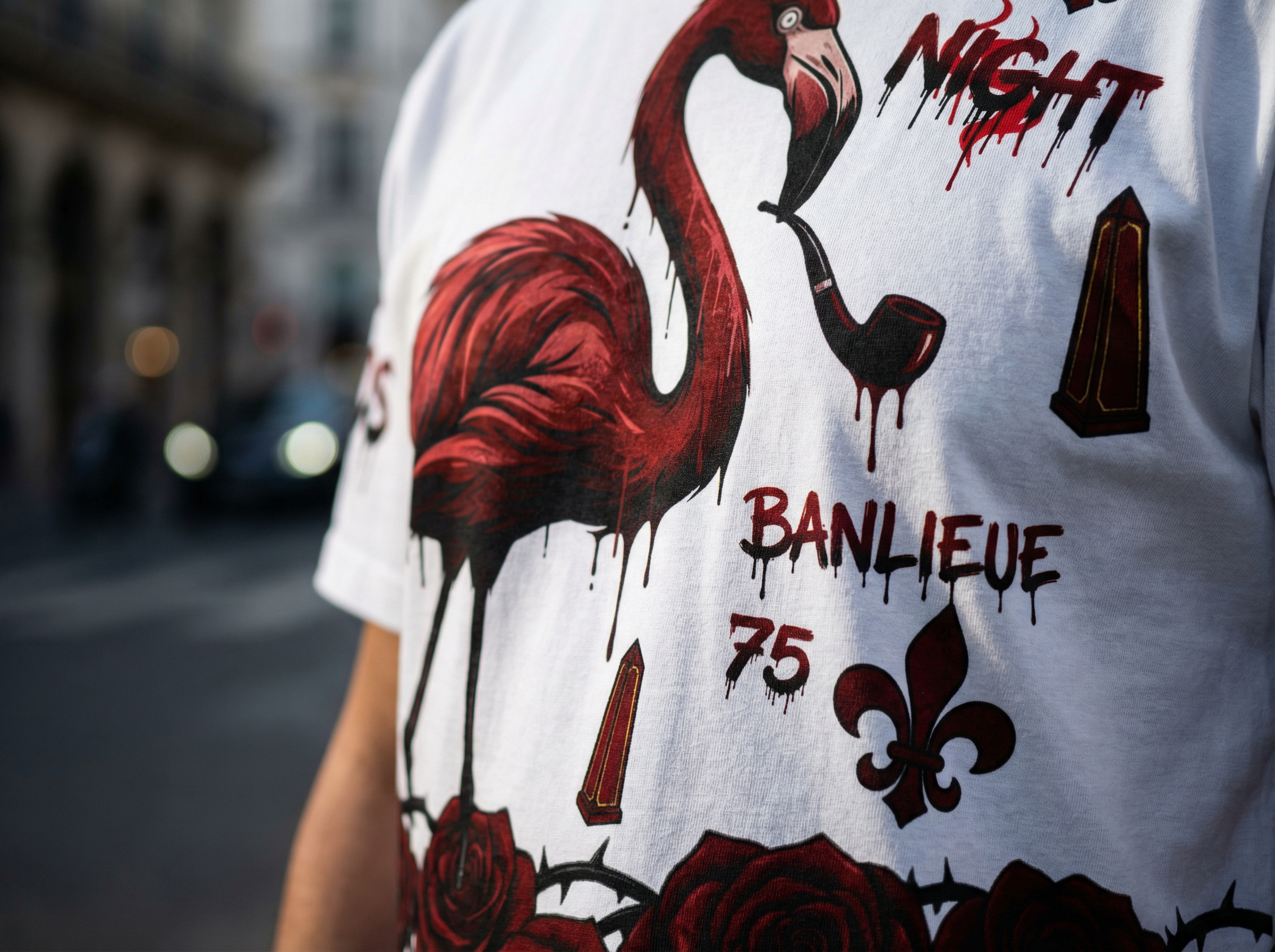 T-shirt Red Roses, 'Night 75