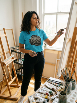 "The Rose Elegance" - T-shirt Artistique