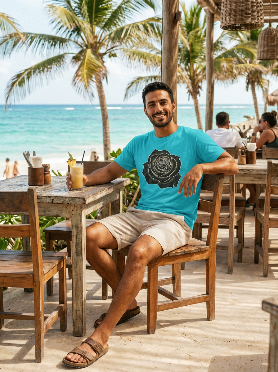 "The Rose Elegance" - T-shirt Artistique