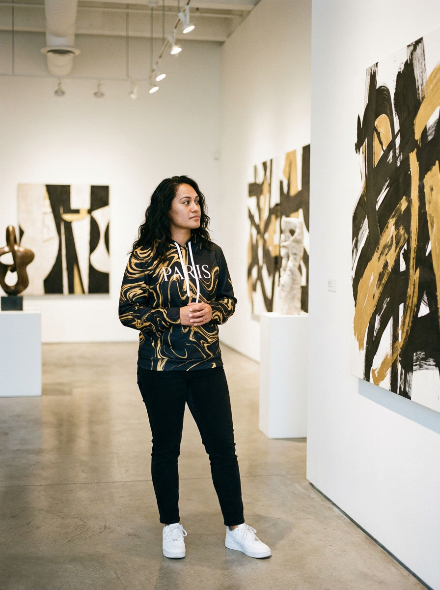 Hoodie  Paris Gold Marble